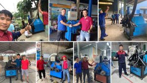 Khách hàng nhận Máy uốn ba trục thủy lực ø114 Mo-114 của CHIHO