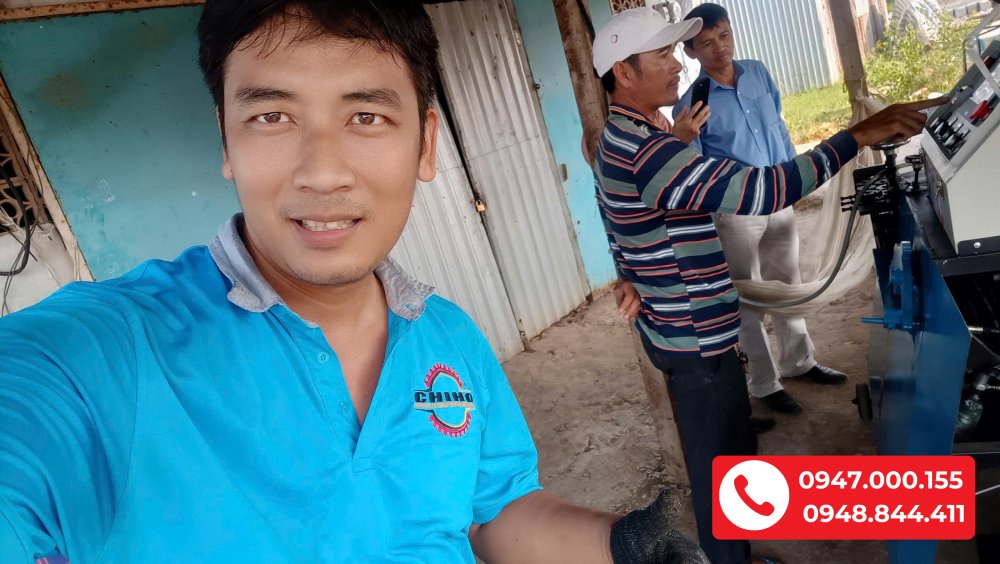 Bàn giao Máy bẻ đai CHIHO CHV-02 tại công ty Anh Duy - Cà Mau (2)