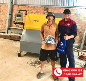 Bàn giao Máy bẻ đai sắt CNC SERVO CH-10 tại VLXD Tài Trang - BRVT (4)