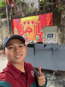 Khách hàng nhận Máy bẻ đai sắt tự động Cá Heo Việt CHIHO – CHV01 Pro của CHIHO