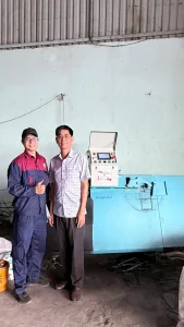 Khách hàng nhận Máy bẻ  đai sắt tự động Cá Heo Việt Cao Cấp CHIHO  – CHV02 của CHIHO