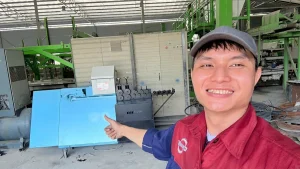 Khách hàng nhận Máy bẻ  đai sắt tự động Cá Heo Việt Cao Cấp CHIHO  – CHV02 của CHIHO