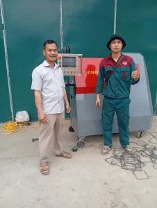Khách hàng nhận Máy bẻ đai sắt CNC Servo CH12 – bẻ sắt phi 6 đến phi 12 của CHIHO