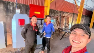 Khách hàng nhận Máy bẻ đai sắt CNC Servo CH12 – bẻ sắt phi 6 đến phi 12 của CHIHO