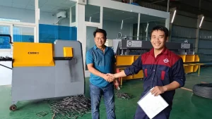 Khách hàng nhận MÁY BẺ ĐAI SẮT TỰ ĐỘNG CHIHO CNC SERVO CH-10 của CHIHO